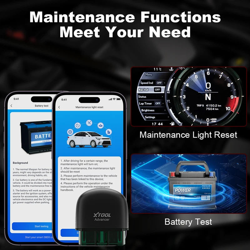 OBD2 Car Diagnostic Scanner Check Engine Light Code Reader for Android & iOS