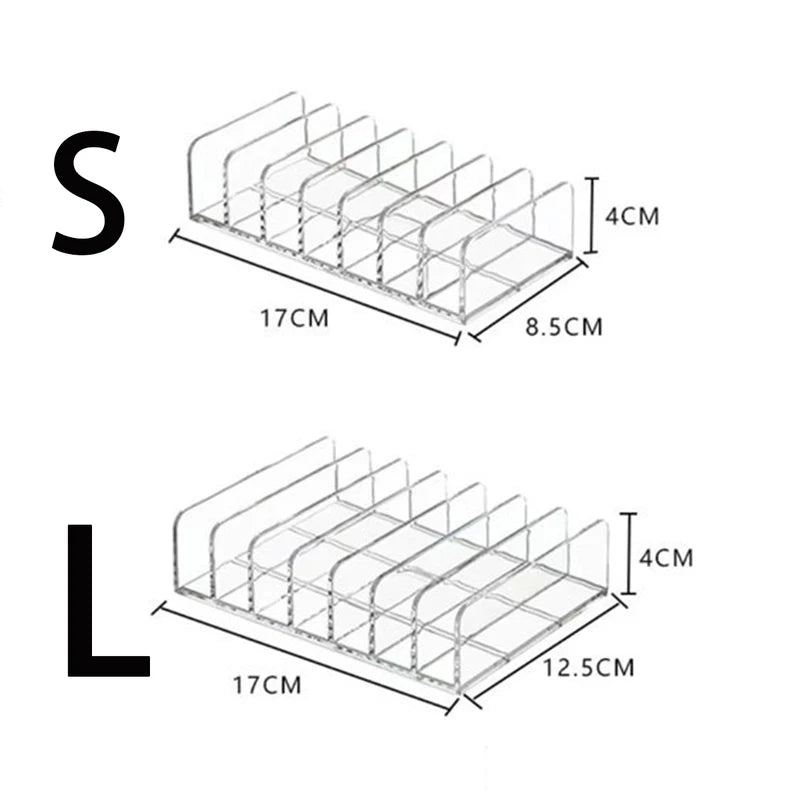 7-Compartment Transparent Makeup Organizer for Eyeshadow and Cosmetics