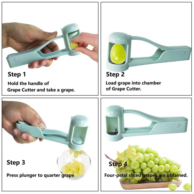 Fruit Slicer Cutter for Grapes Cherry Tomatoes & Salad Prep - Kitchen Gadget