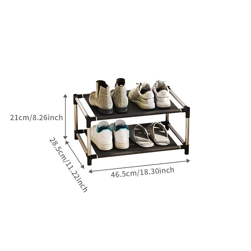 2-Layer Shoe Rack - Space-Saving Entryway Organizer, Easy Assembly