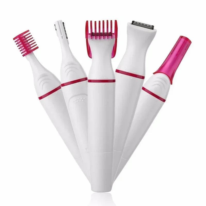 Women's 5-in-1 Hair Removal Epilator & Trimmer Set - Face Bikini Body Shaver