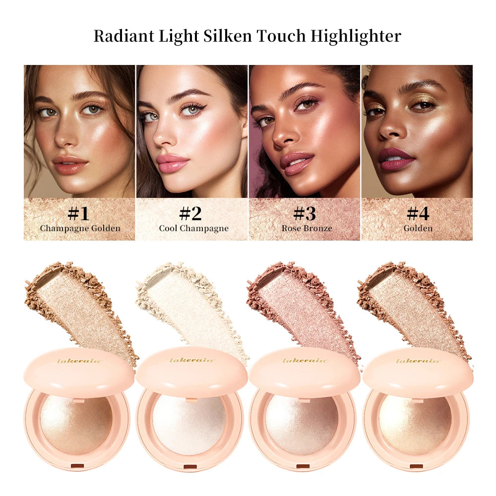 Waterproof Highlighter Powder - Silky Glow Makeup Contouring & Illuminator