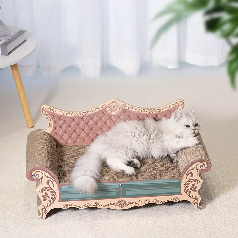 Large L-Shaped Cat Scratch Board and Nest Sofa - Wear-Resistant Non-Shedding Cat Bed