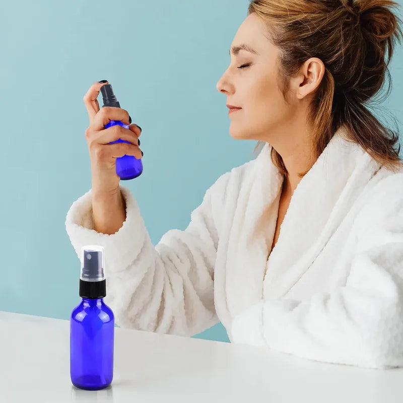 Glass Spray Bottle with Mist Sprayer - Refillable Travel Essential Oil Container