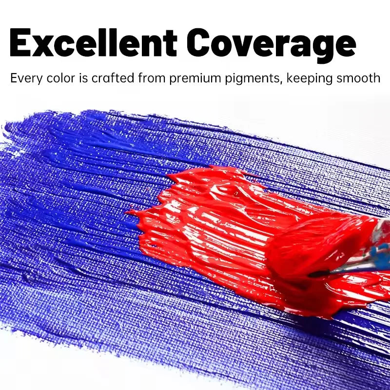 Acrylic Paint Set 12ml Versatile Colors for Paper Wood Canvas Rock Ceramics Clothing