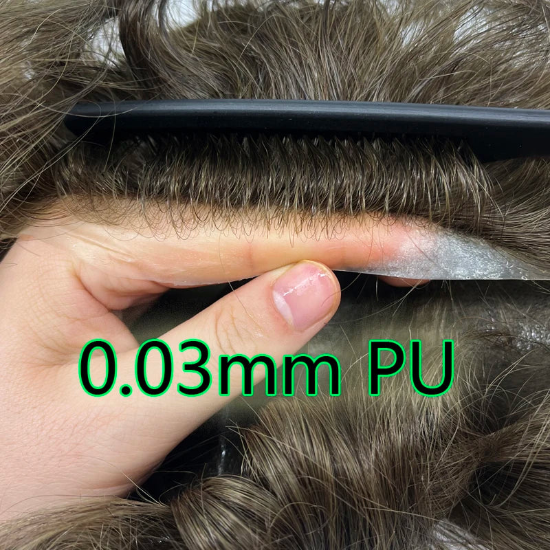 Ultra-Thin Skin Invisible Men’s Wig Capillary Prosthesis - Natural Hairline