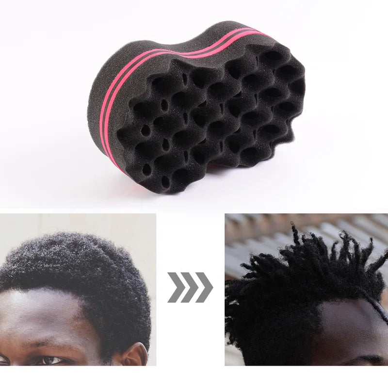 Oval Double Sides Twist Hair Sponge Brush for Natural Afro & Braids