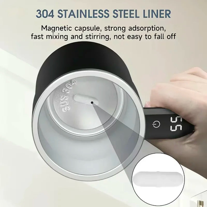 Electric Self-Stirring Coffee Mug 380ML Waterproof USB Display - Multiple Colors