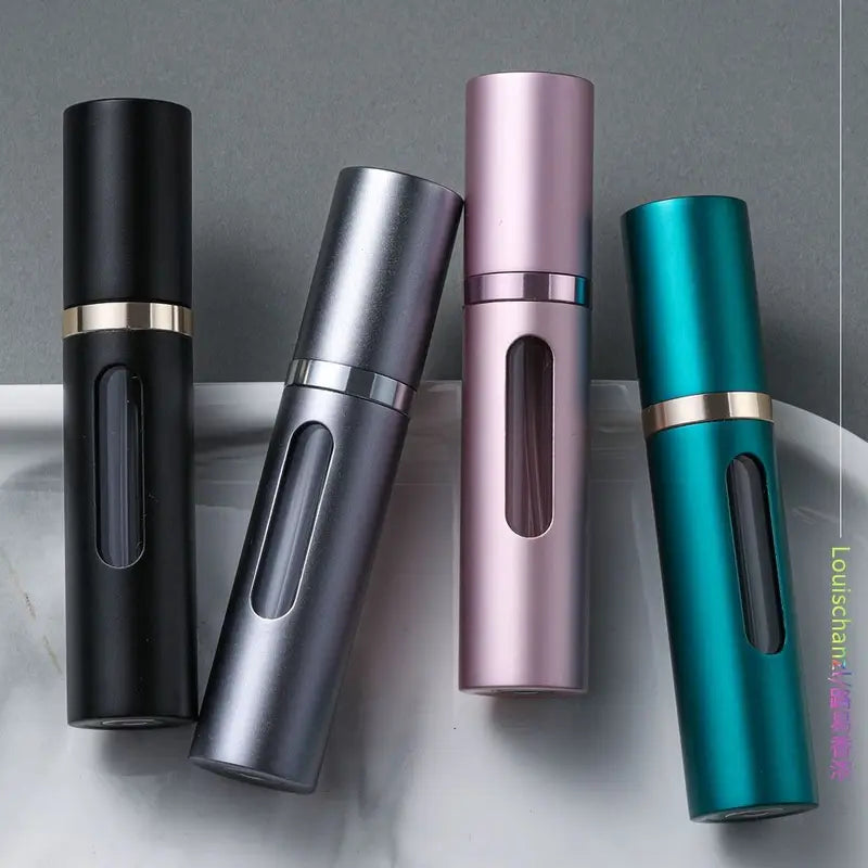 Refillable Glass Perfume Spray Bottle with Pump - Portable Travel Empty Container