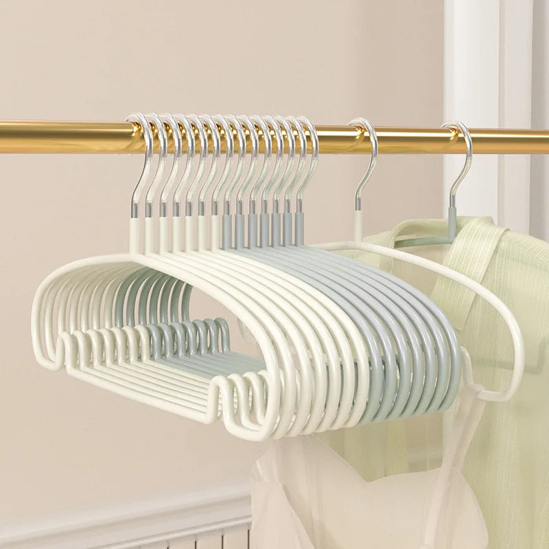 10PCS Non-Slip Clothes Hangers with Strong Steel Frame for Closet & Dorm Storage