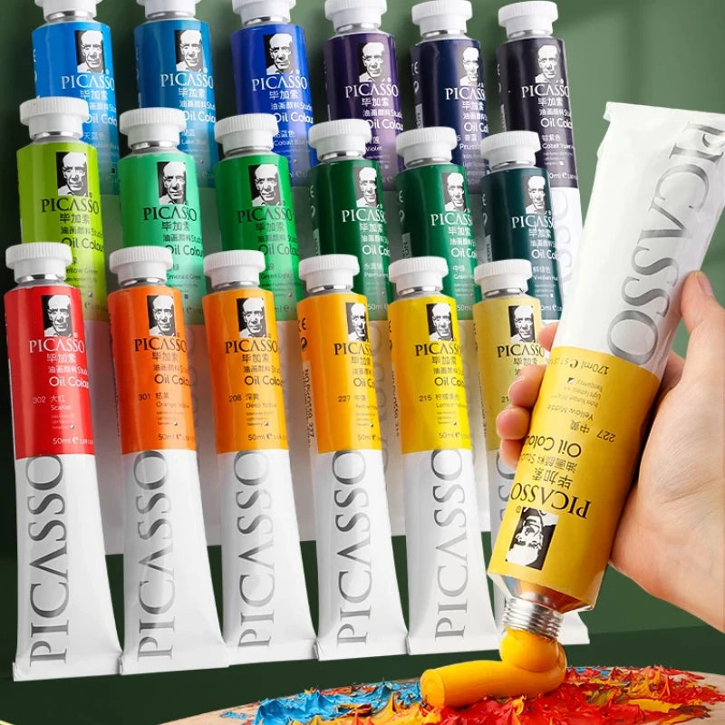 170ml Oil Paint Set for Artists & DIY - High Saturation, Non-Toxic, Mixable