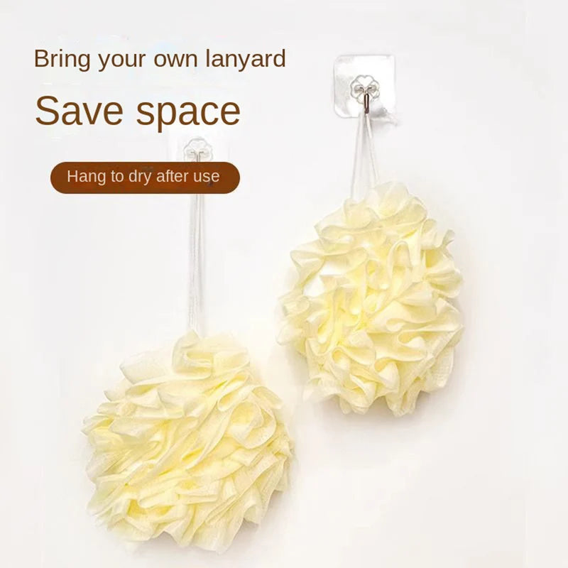 Soft Skin-Friendly Floral Lace Bath Sponge with Soap Storage Bag - 2-in-1 Exfoliator and Shower Accessory