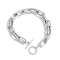 Stainless Steel Chain Bracelet Bangle with Toggle Clasp - Tarnish-Resistant Jewelry