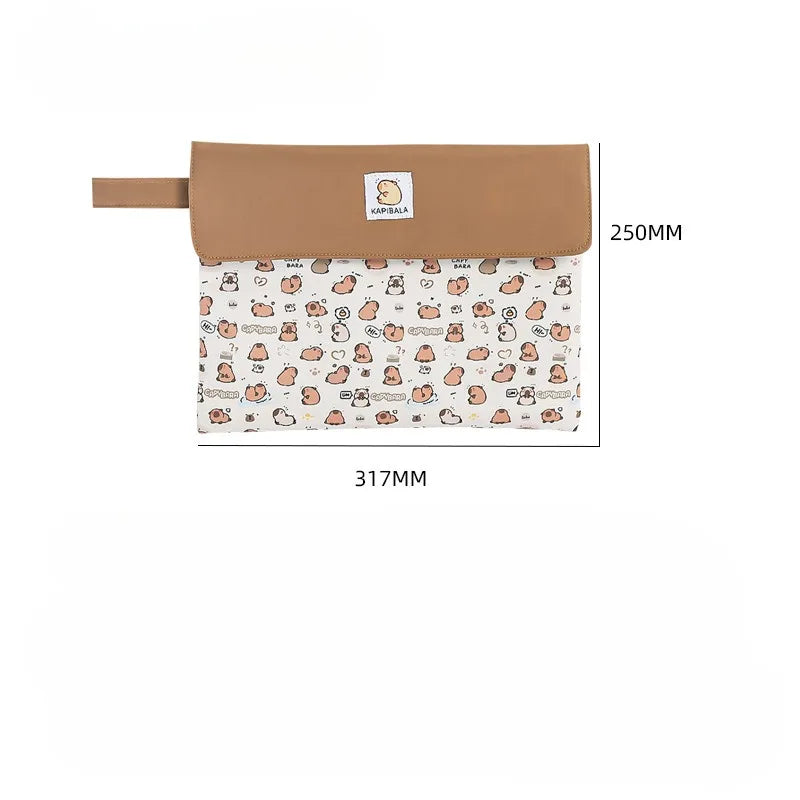 Large Capacity Student File Bag Stationery Organizer with Zipper & Double Layers