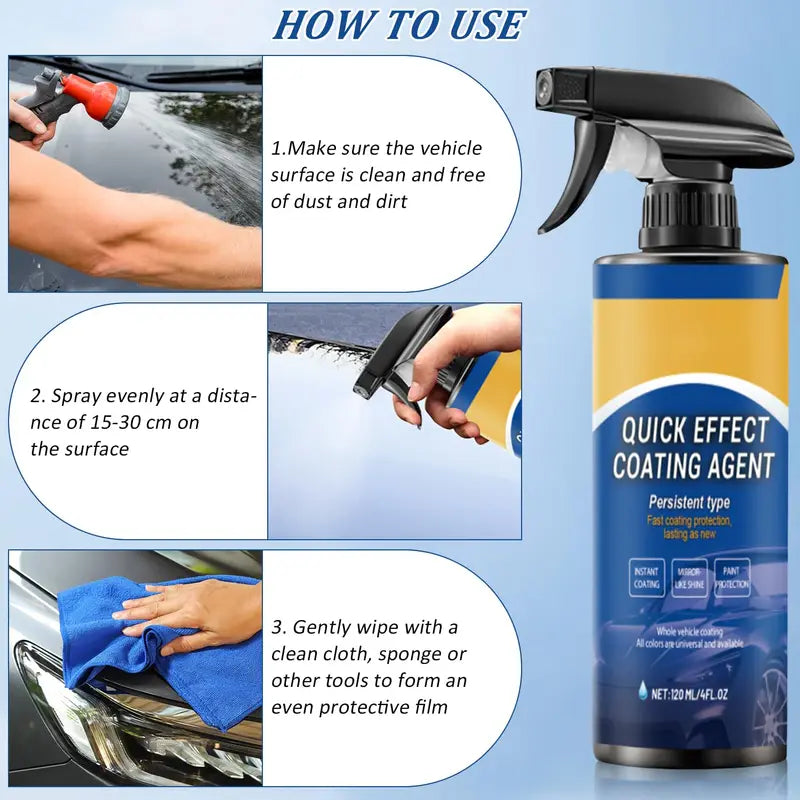 Car Coating Spray 1/2pcs Waterless Quick Wax Scratch Remover Protectant