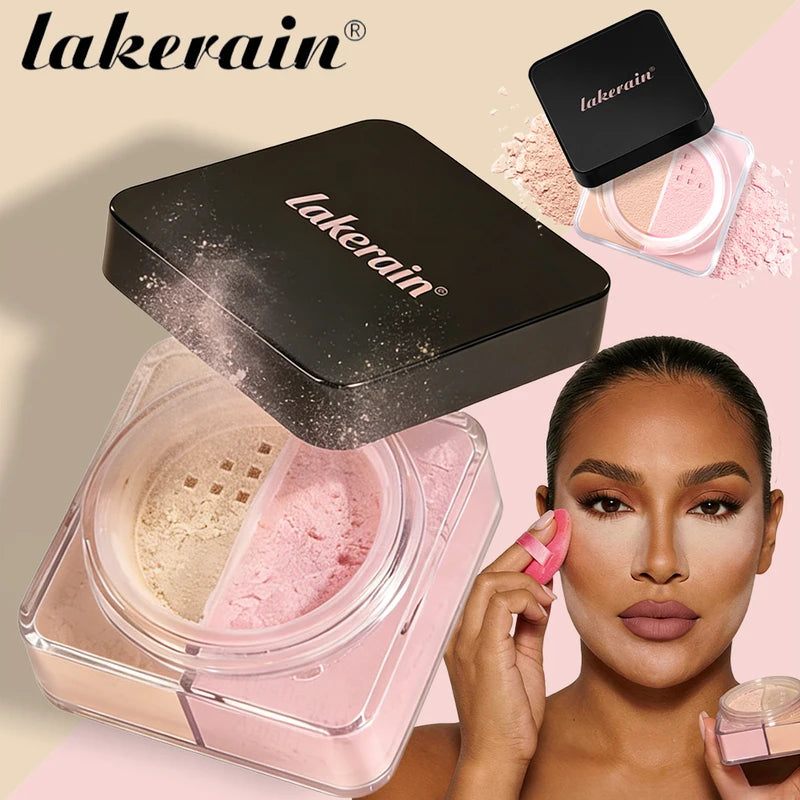 Brightening Correcting Loose Face Powder - Oil Control Waterproof Duo