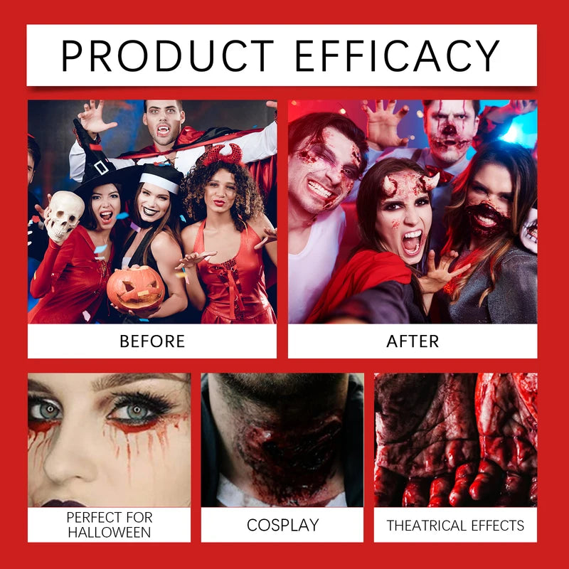 60ml Fake Blood for Halloween & Special Effects Makeup Props - Realistic Horror Blood Spray