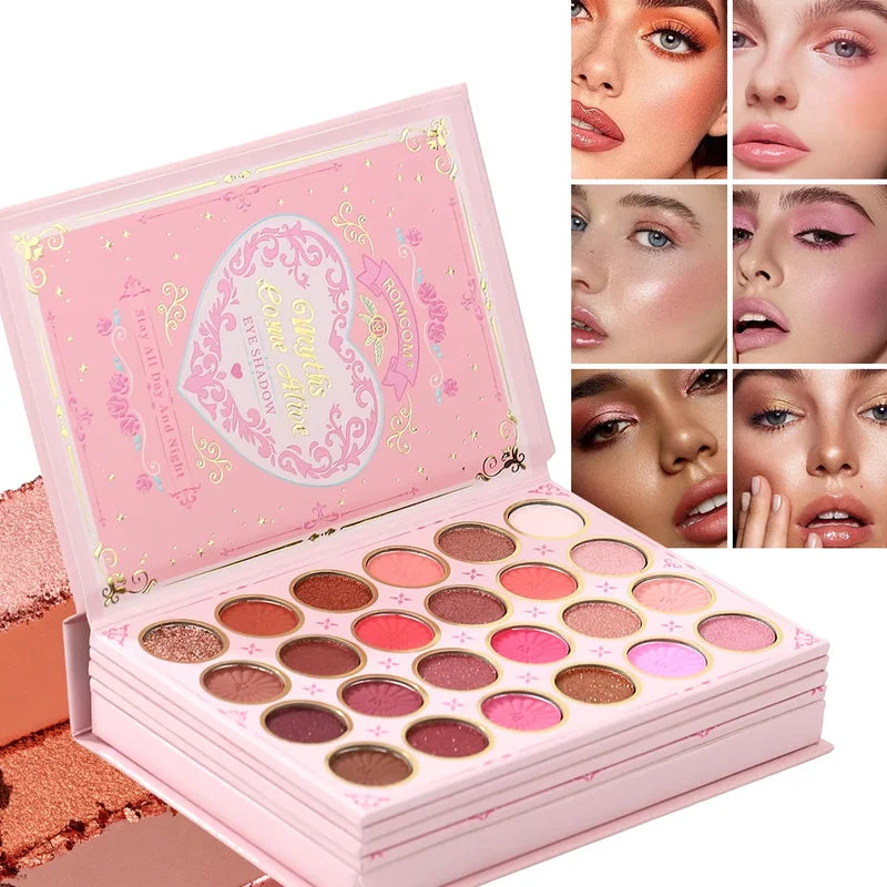 All-in-One Makeup Palette with Eyeshadow, Blush, Contour, Lipstick & Brow Pomade