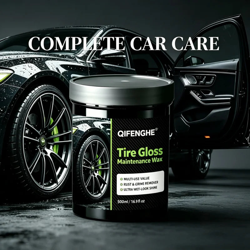 500ml Car Tire Gloss Wax with Rust & Grime Remover - Ultra Wet-Look Shine