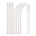 Reusable Stainless Steel Drinking Straw Set with Cleaning Brush - 4/8 pcs