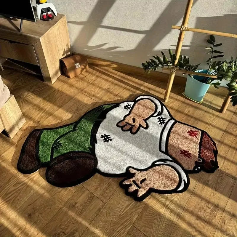Cartoon Imitation Cashmere Floor Mat Anti-Slip Rug for Living Room & Bedroom