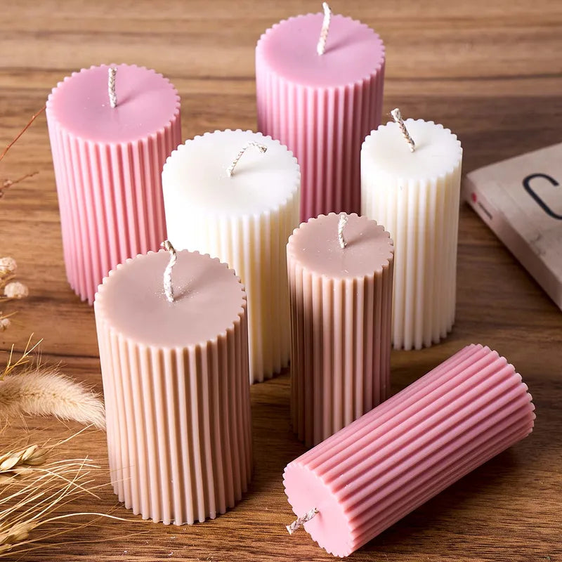 Candle Mold Cylindrical Silicone DIY Wax Resin Soap Craft Home Decor