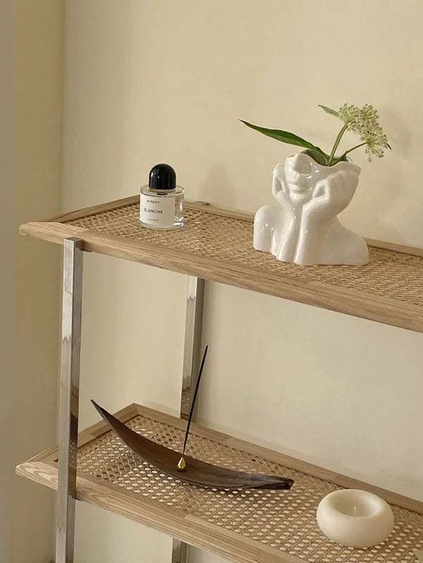 Human Face Makeup Brush Holder Desktop Organizer Vase for Cosmetics & Eyebrow Pencils