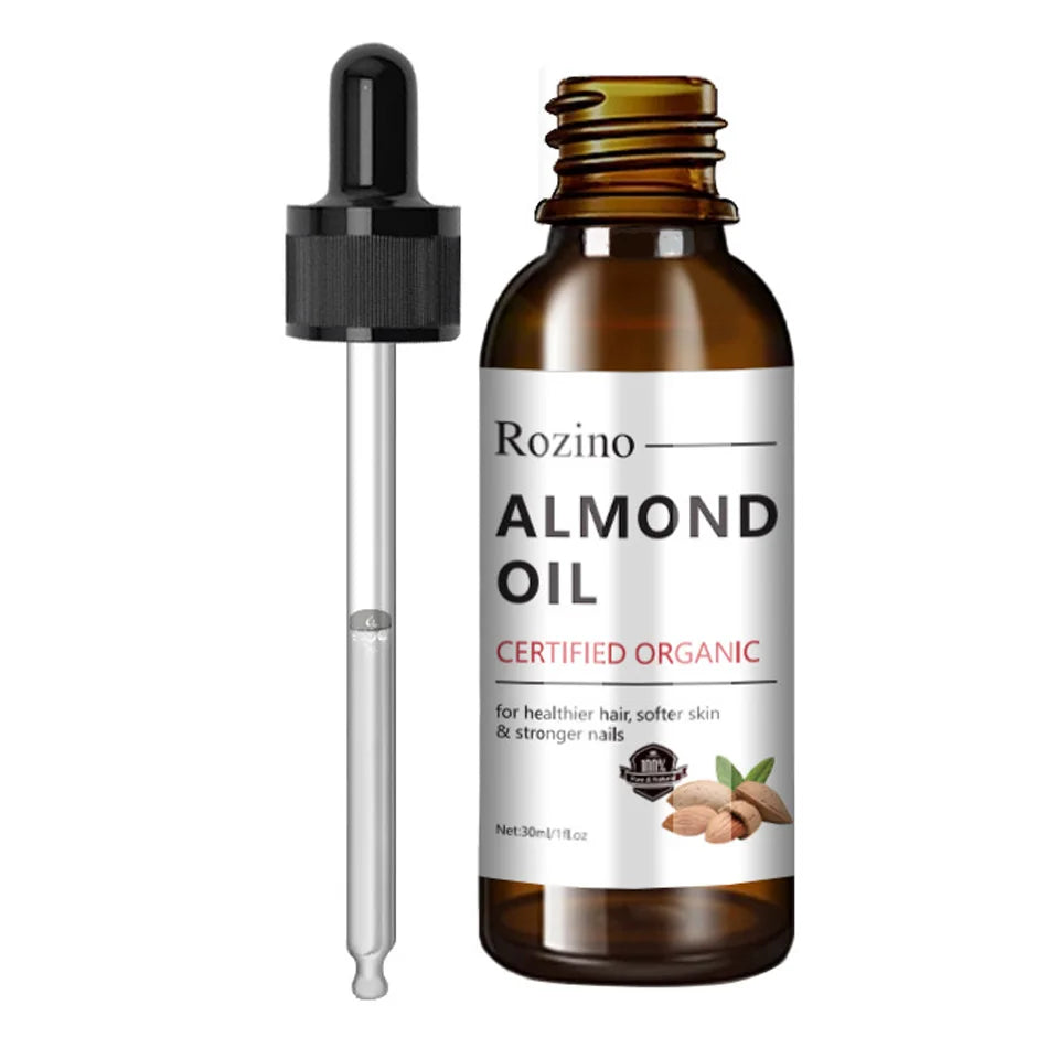 Organic Almond Oil Face & Body Oil for Skin Hydration & Anti-Aging - 30ml