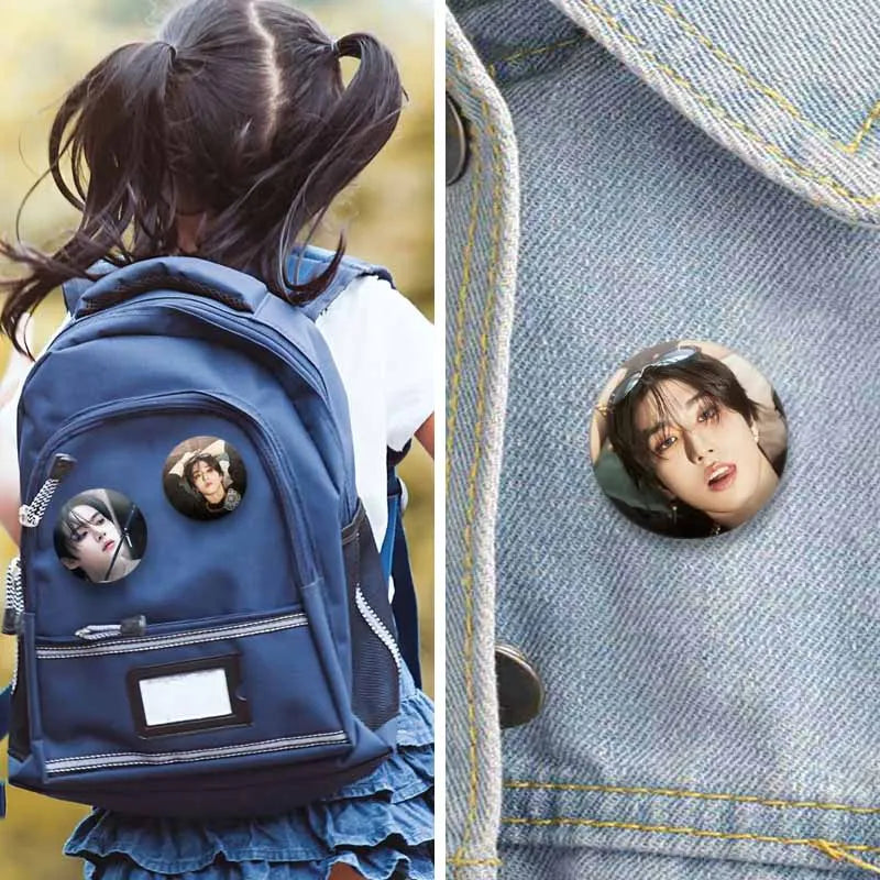 Kpop Boys Band Coin Brooch Pins for Clothes Backpack Wallet Accessories Fans Collectibles