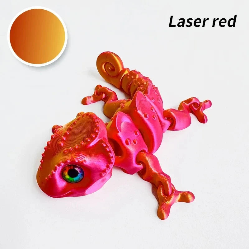 3D Printing Chameleon Figures with Multi-Joint Movable Eyes for Home Decor and Kids Gifts