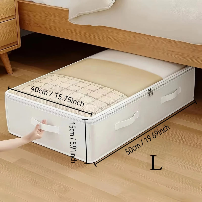 Large Storage Organizer Bag with Transparent Windows - Heavy-Duty Non-Woven Fabric