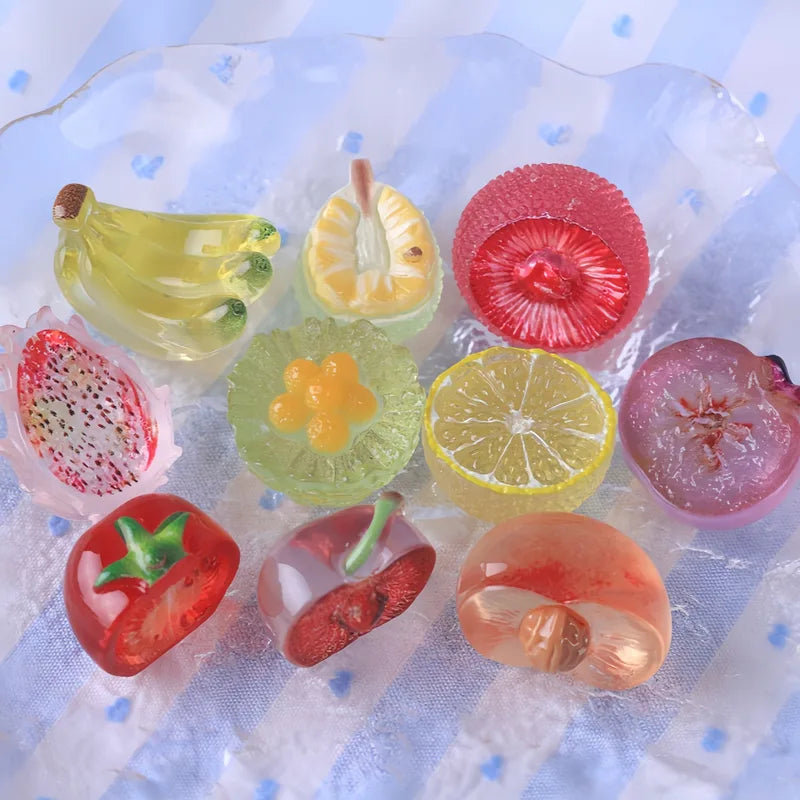 10pcs Transparent Bayberry Lemon Fruit DIY Car Decor Ornaments
