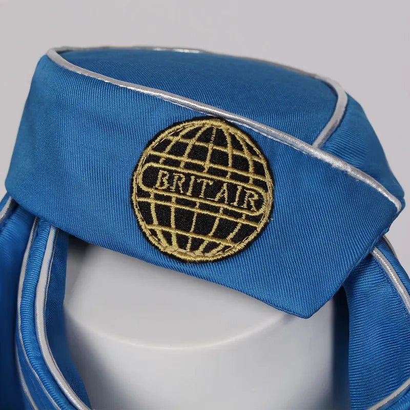 Women’s Blue Flight Attendant Costume for Halloween Carnival Party Cosplay