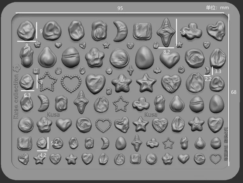 Seafood Pearl Nail Art Mold Silicone Template for DIY 3D Acrylic & Gel Nails