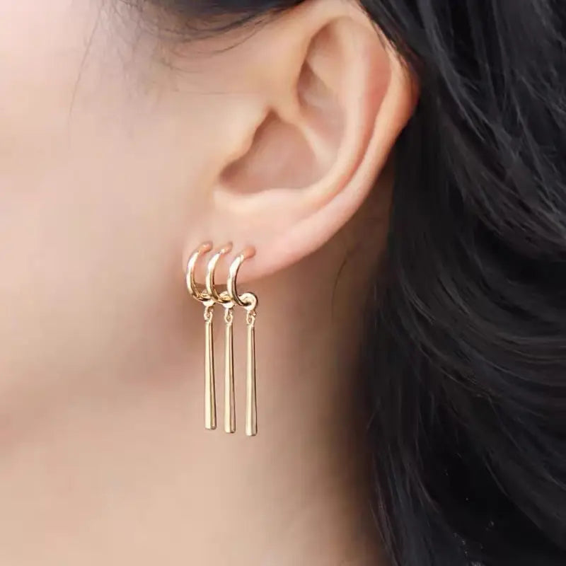 14K Gold Plated Dangle Earrings for Women & Men Anime Cosplay Jewelry - One Ear Piercing