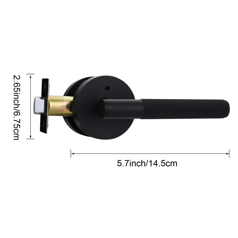Viladepot Privacy Door Handle Set - Knurled Lever Reversible Lock for Bedroom & Bathroom