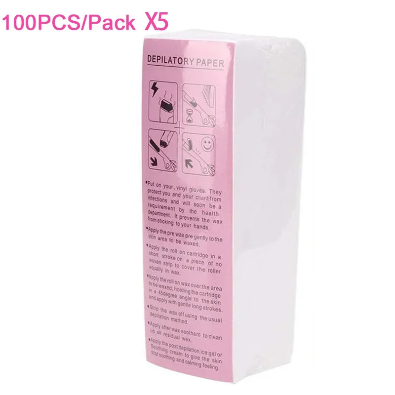 Professional Hair Removal Waxing Strips Set - Non-Woven Fabric for Depilatory Use