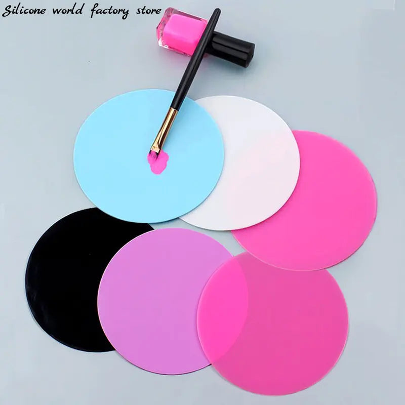 Silicone Paint Mixing Palette Mat for Nail Art & Craft DIY 9.5cm