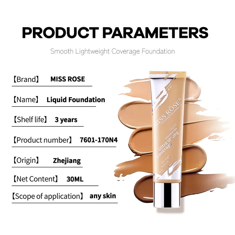 Oil-Control Long-Lasting Foundation Cream with Buildable Coverage for Sweat-Proof, Non-Fading Facial Makeup