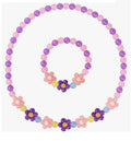 Children's Necklace Bow Tie Princess Costume Flower Rainbow Seastar Jewelry Set