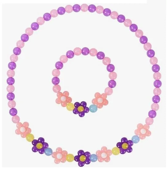 Children's Necklace Bow Tie Princess Costume Flower Rainbow Seastar Jewelry Set