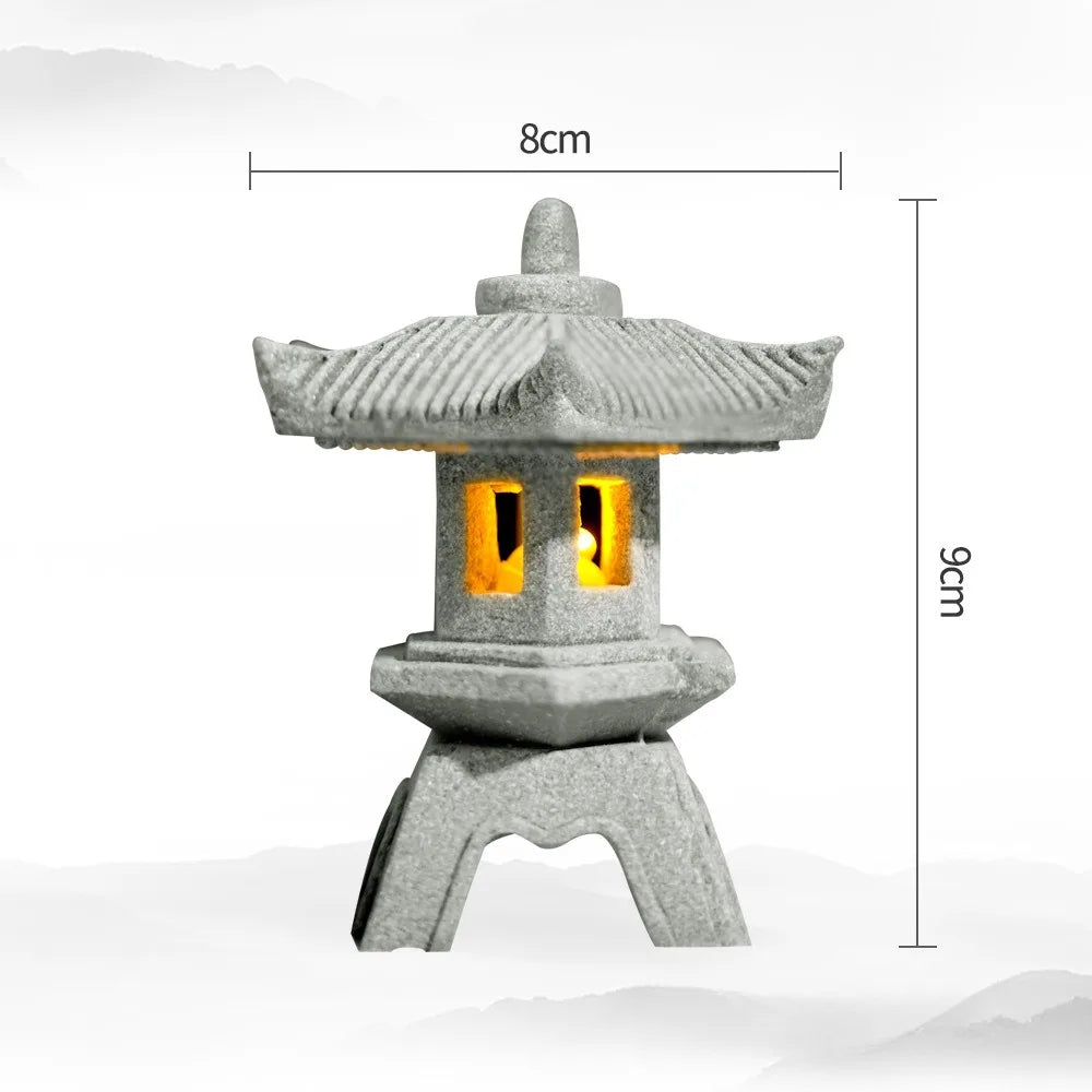 Mini Pagoda Lantern Garden Decor for Zen Yard and Aquarium