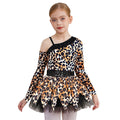 Kids Girl Halloween Leopard Costume Dress with Oversleeves - Prehistoric Theme