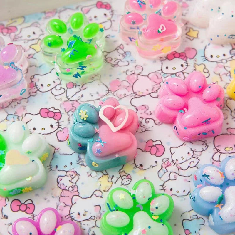Mini Colorful Cat Claw Plush Pinch Toys Pack - Halloween & Party Favors