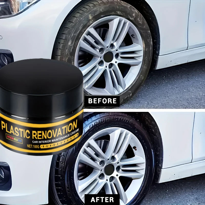 Car Plastic Repair Kit 100g Black Leather & Panel Wax Coating for Interior Restoration