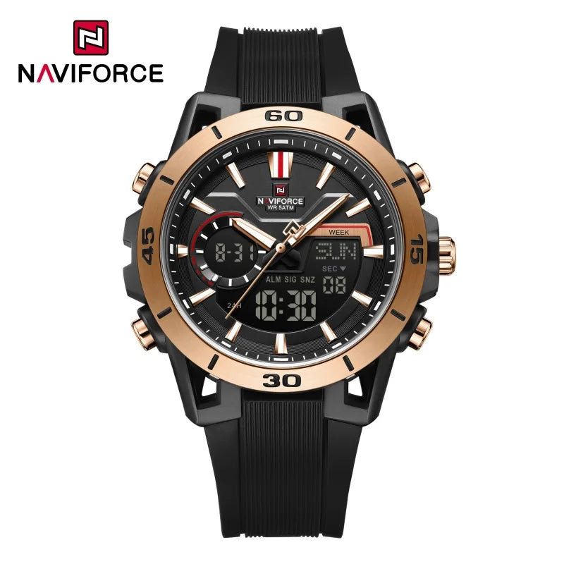 Men's Dual Display Sports Watch Waterproof LED Chronograph with Alarm
