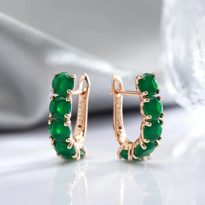 14K Gold Ring for Women Emerald and Diamond Jewelry Wedding Band