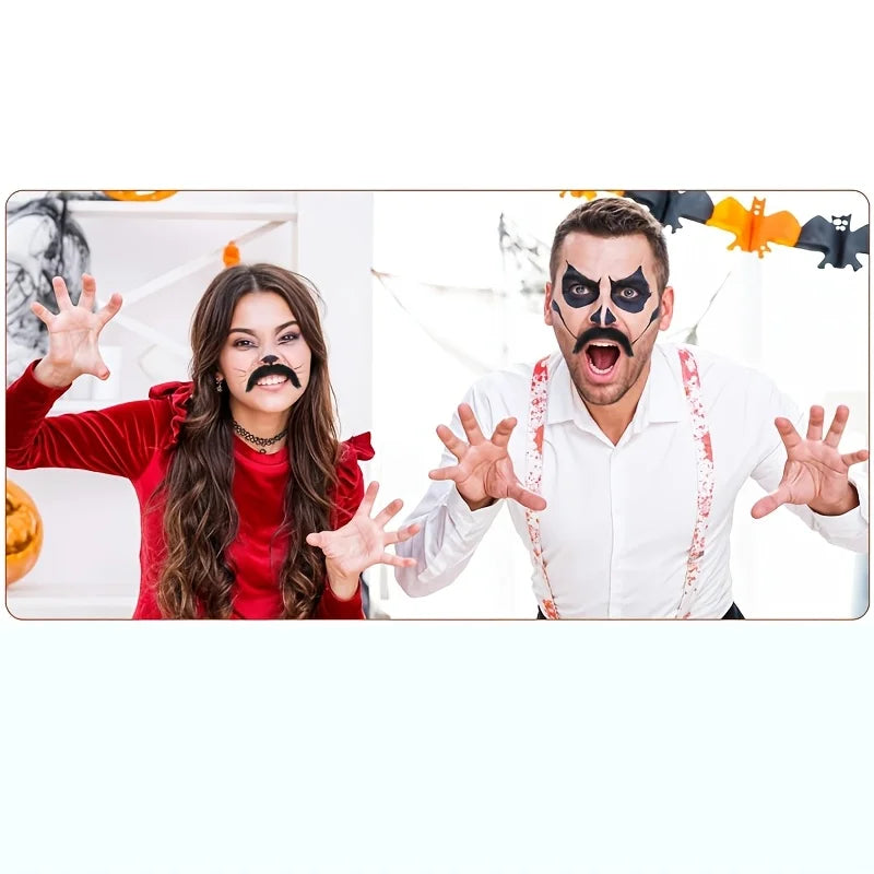 3pcs Fake Mustaches Set - Realistic Stick-On Facial Hair for Cosplay & Costumes