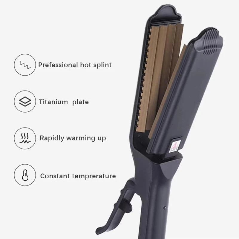 Hair Crimper Iron for Volumizing & Fluffy Hairstyles - Anti-Static Ceramic Styling Tool