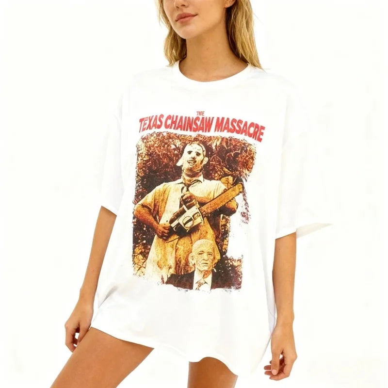Texas Chainsaw Massacre Horror Movie T Shirt for Halloween - Scary Horror Design